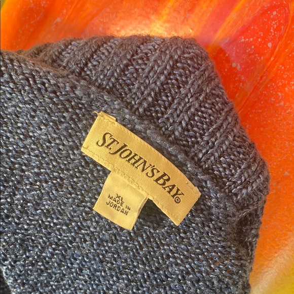 St. John's Bay Blue Knit Sweater - Picture 11 of 12